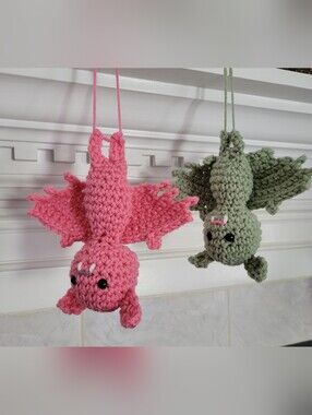 Halloween Pink Bat Dangler Spooky Chic Shabby Sweet Decoration Car House